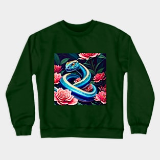 Snake and floral Crewneck Sweatshirt